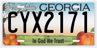GA license plate CYX2171
