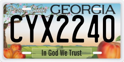 GA license plate CYX2240