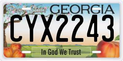 GA license plate CYX2243