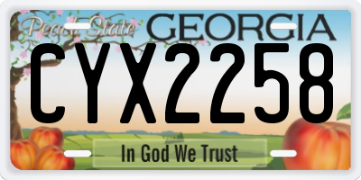 GA license plate CYX2258