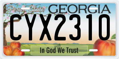 GA license plate CYX2310