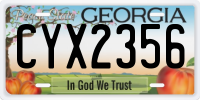 GA license plate CYX2356