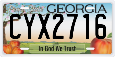 GA license plate CYX2716