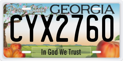 GA license plate CYX2760