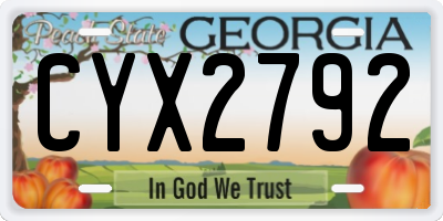 GA license plate CYX2792