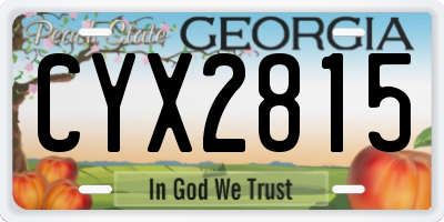 GA license plate CYX2815
