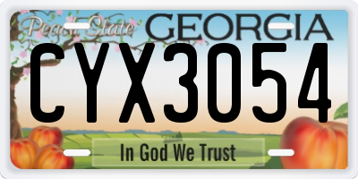 GA license plate CYX3054