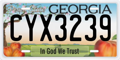 GA license plate CYX3239
