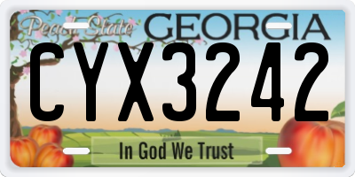 GA license plate CYX3242