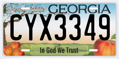 GA license plate CYX3349