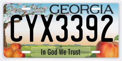 GA license plate CYX3392