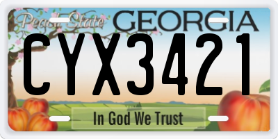GA license plate CYX3421