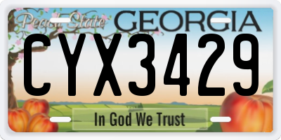GA license plate CYX3429