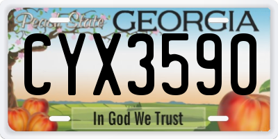 GA license plate CYX3590