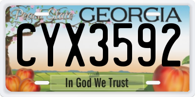 GA license plate CYX3592
