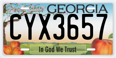 GA license plate CYX3657