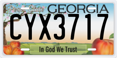 GA license plate CYX3717