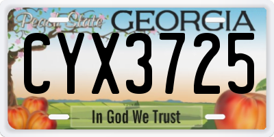 GA license plate CYX3725