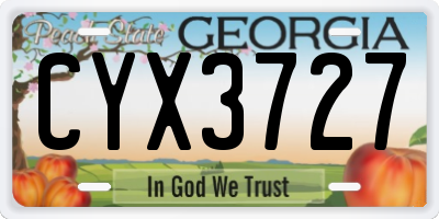 GA license plate CYX3727