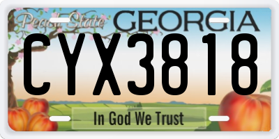 GA license plate CYX3818