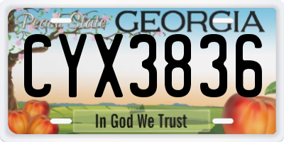 GA license plate CYX3836