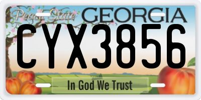 GA license plate CYX3856