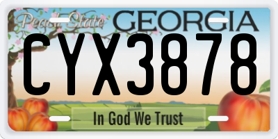 GA license plate CYX3878