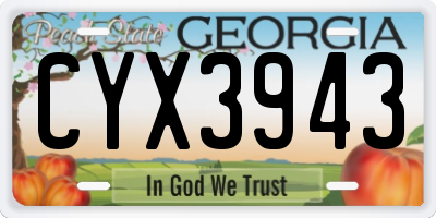 GA license plate CYX3943
