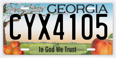 GA license plate CYX4105