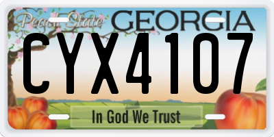 GA license plate CYX4107