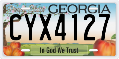 GA license plate CYX4127