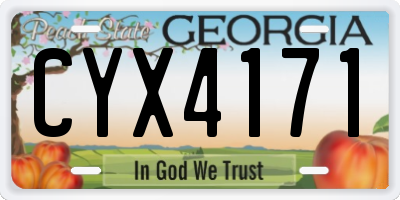 GA license plate CYX4171