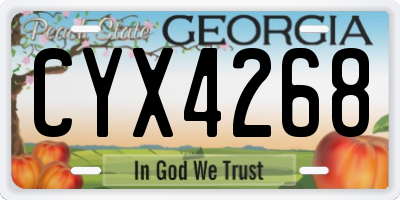 GA license plate CYX4268