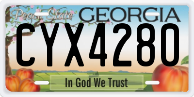 GA license plate CYX4280