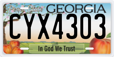 GA license plate CYX4303