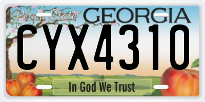GA license plate CYX4310