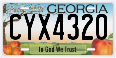 GA license plate CYX4320