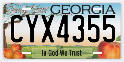 GA license plate CYX4355