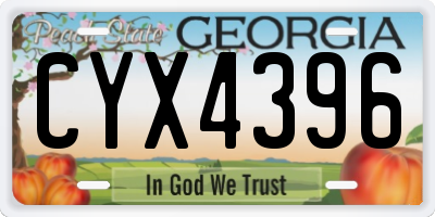 GA license plate CYX4396