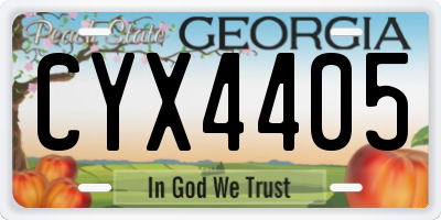 GA license plate CYX4405
