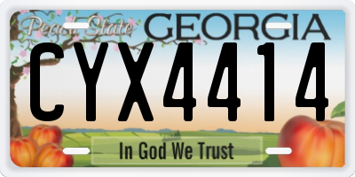 GA license plate CYX4414