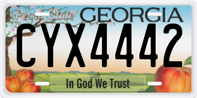 GA license plate CYX4442