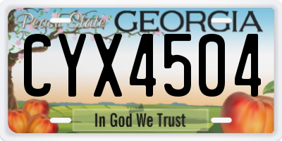 GA license plate CYX4504