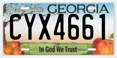 GA license plate CYX4661