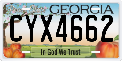 GA license plate CYX4662