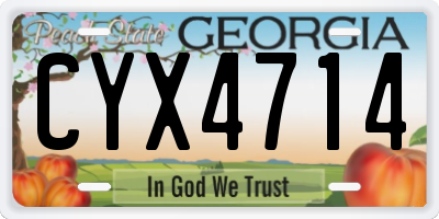 GA license plate CYX4714