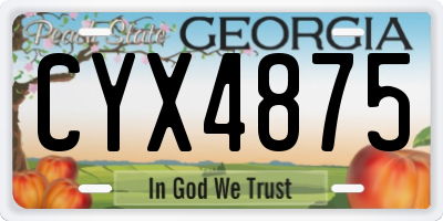 GA license plate CYX4875