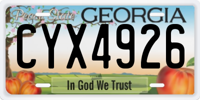 GA license plate CYX4926