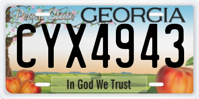 GA license plate CYX4943