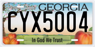 GA license plate CYX5004